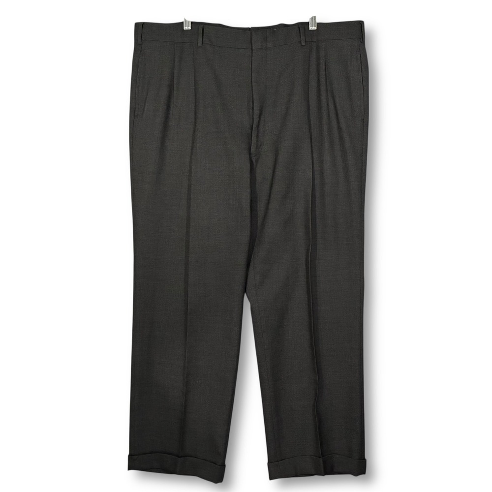 VTG Brooks Brothers Makers Brooksease Wool‎ Dress Pants Gray Pleated Men's 42x30